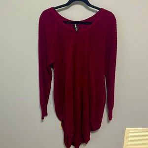 Agnes & Dora Berry Red Knit Long Sleeve Sweater